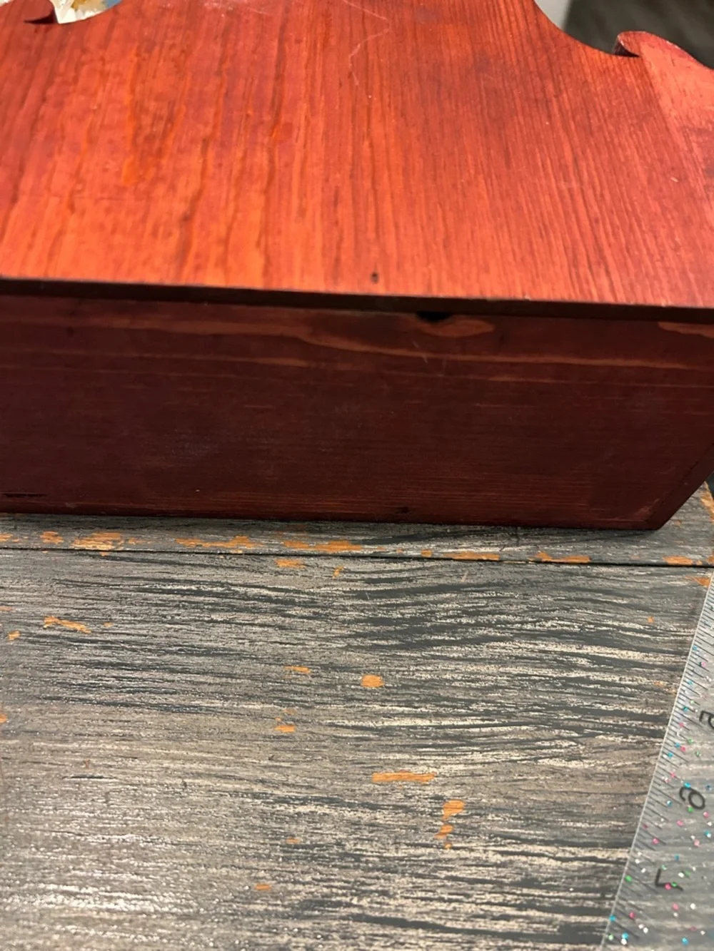 Mahogany-Finish Wooden Wall Shelf - Classic Home Wall Decor